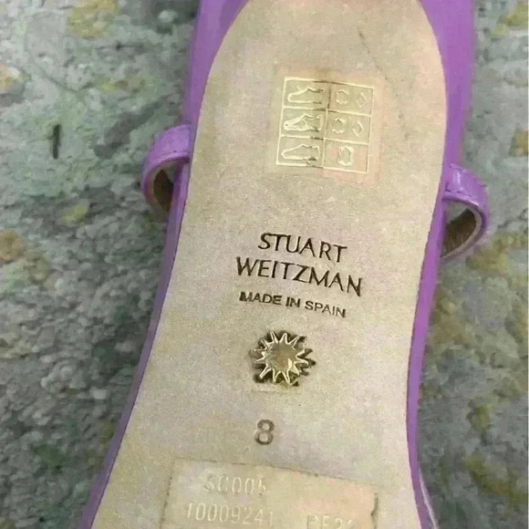Stuart Weitzman Mondrian 100 Sandals. Size 8 wisteria $450 new - Picture 6 of 9